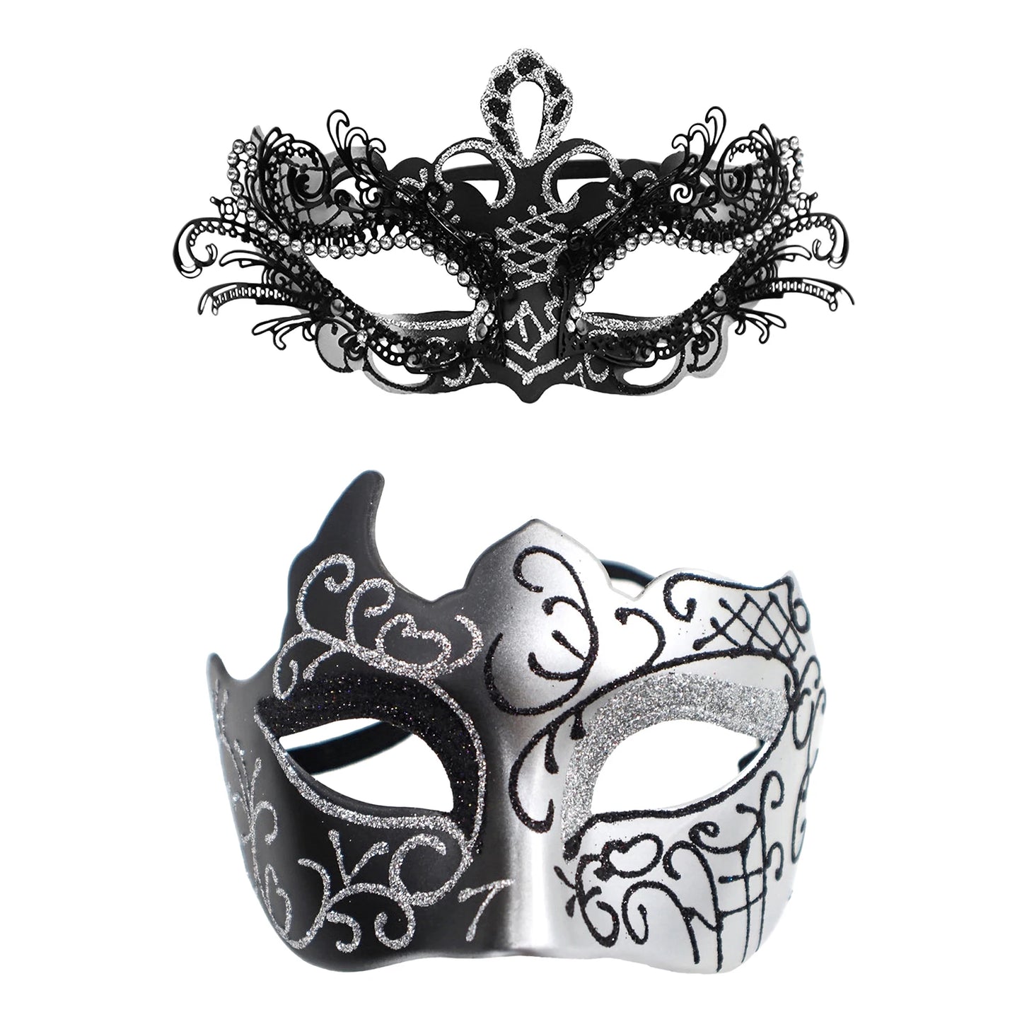 Couples Masquerade Venetian Ball Mask Set