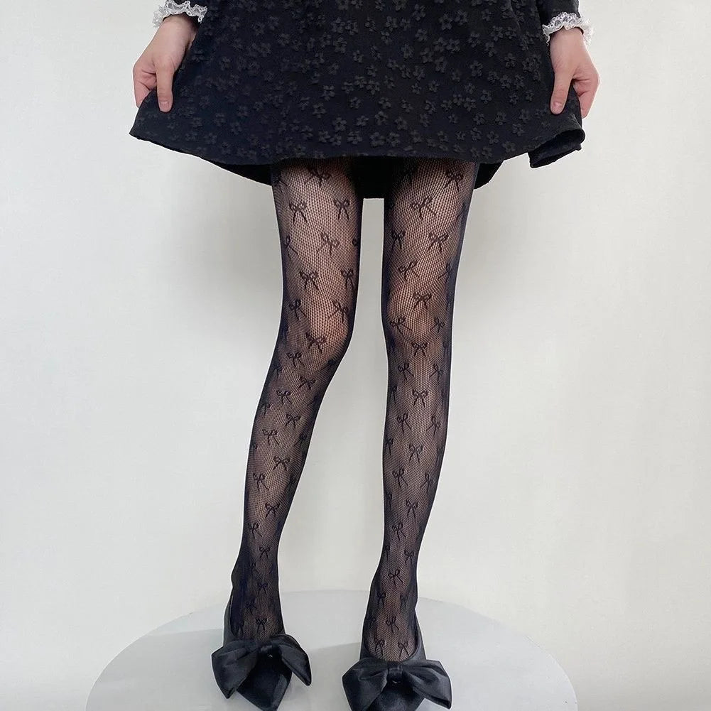 Tights Gothic Cross Print Club Stockings Nylon Socks Fishnet Pantyhose