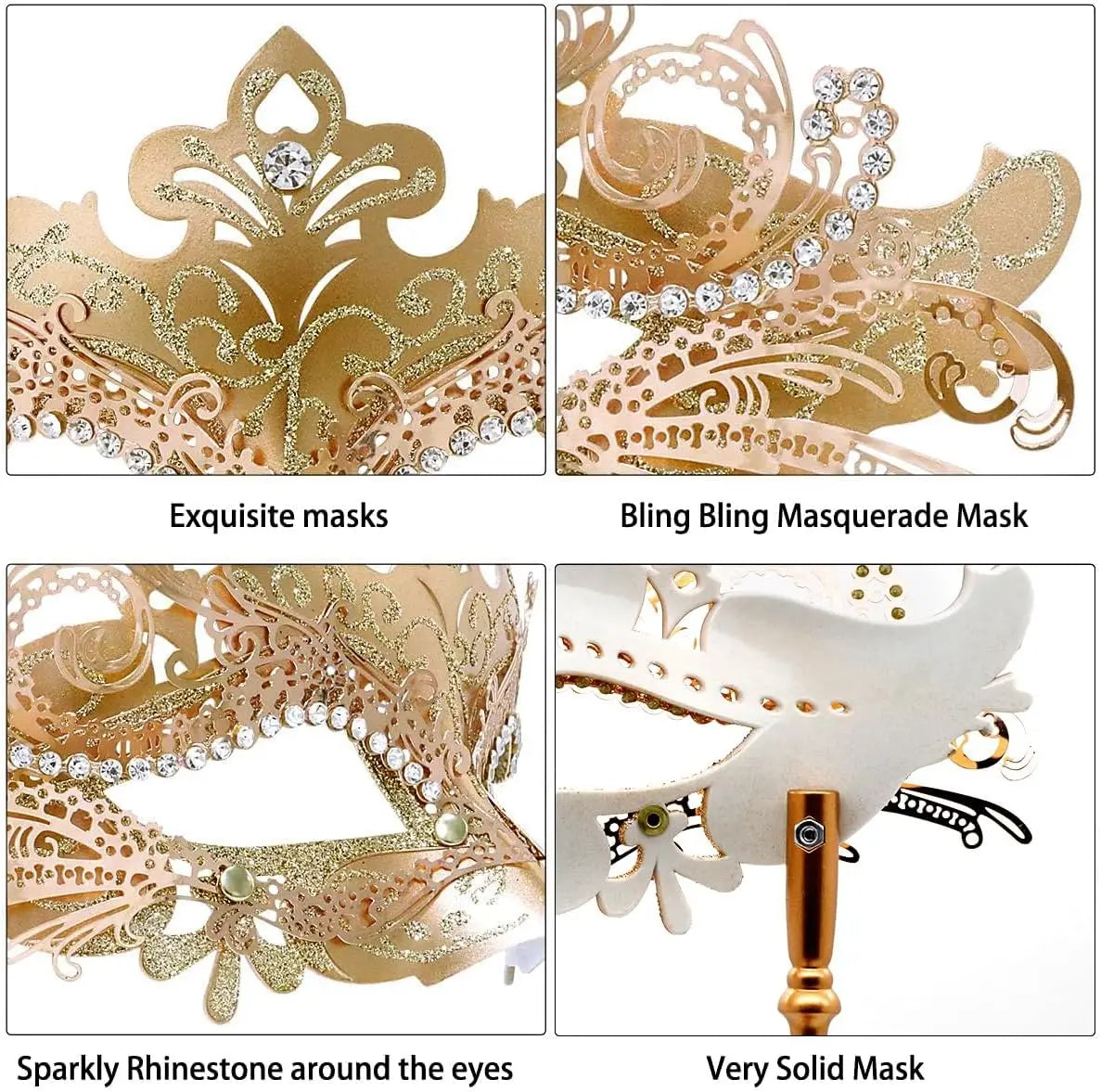 Masquerade Mask with Stick Venetian Mask Mardi Gras