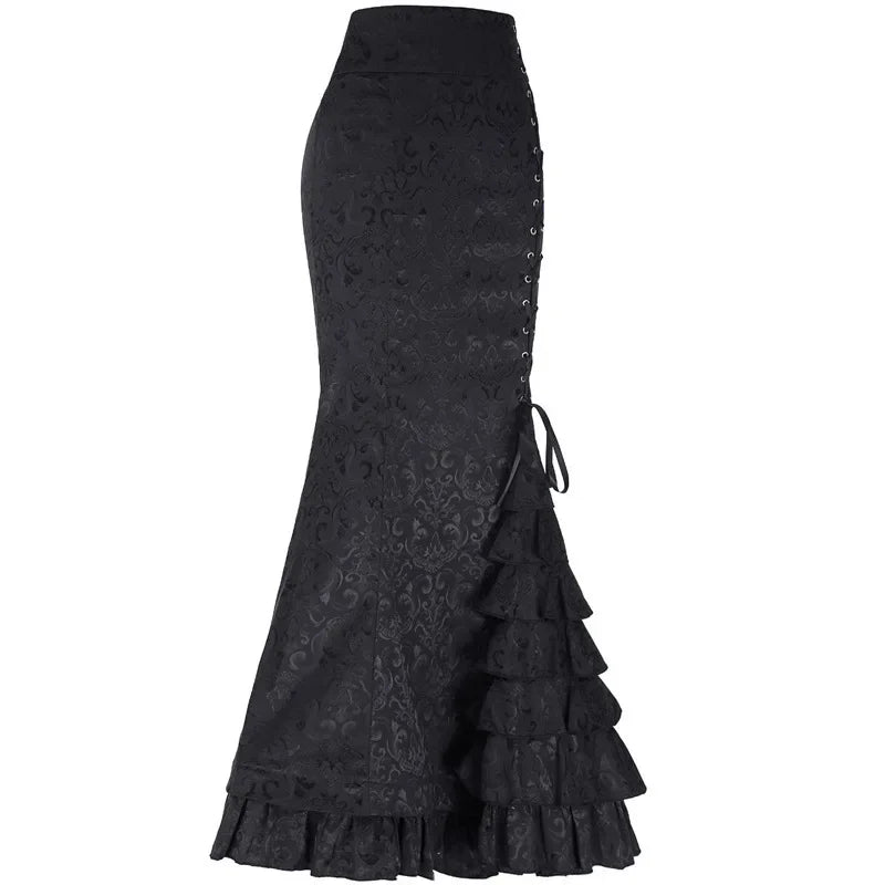Gothic Vintage Fishtail High Waist Bodycon Mermaid Skirt