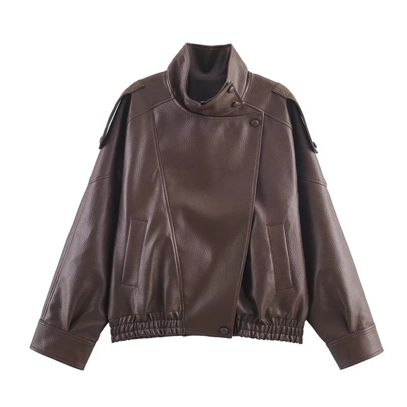 Fall Pebble Faux Leather Jacket