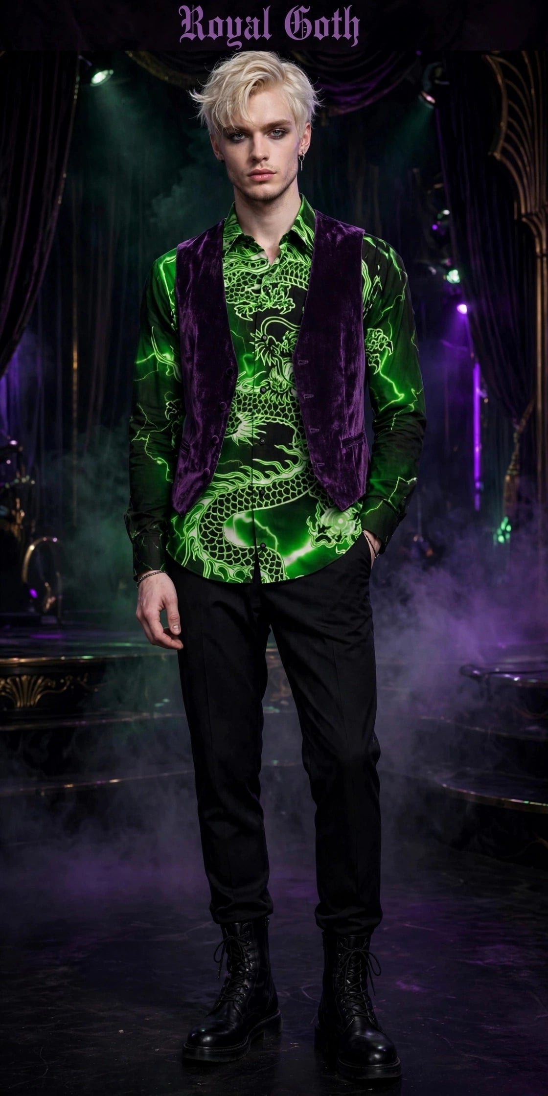 3D Printed Dragon Print Button-down Shirt