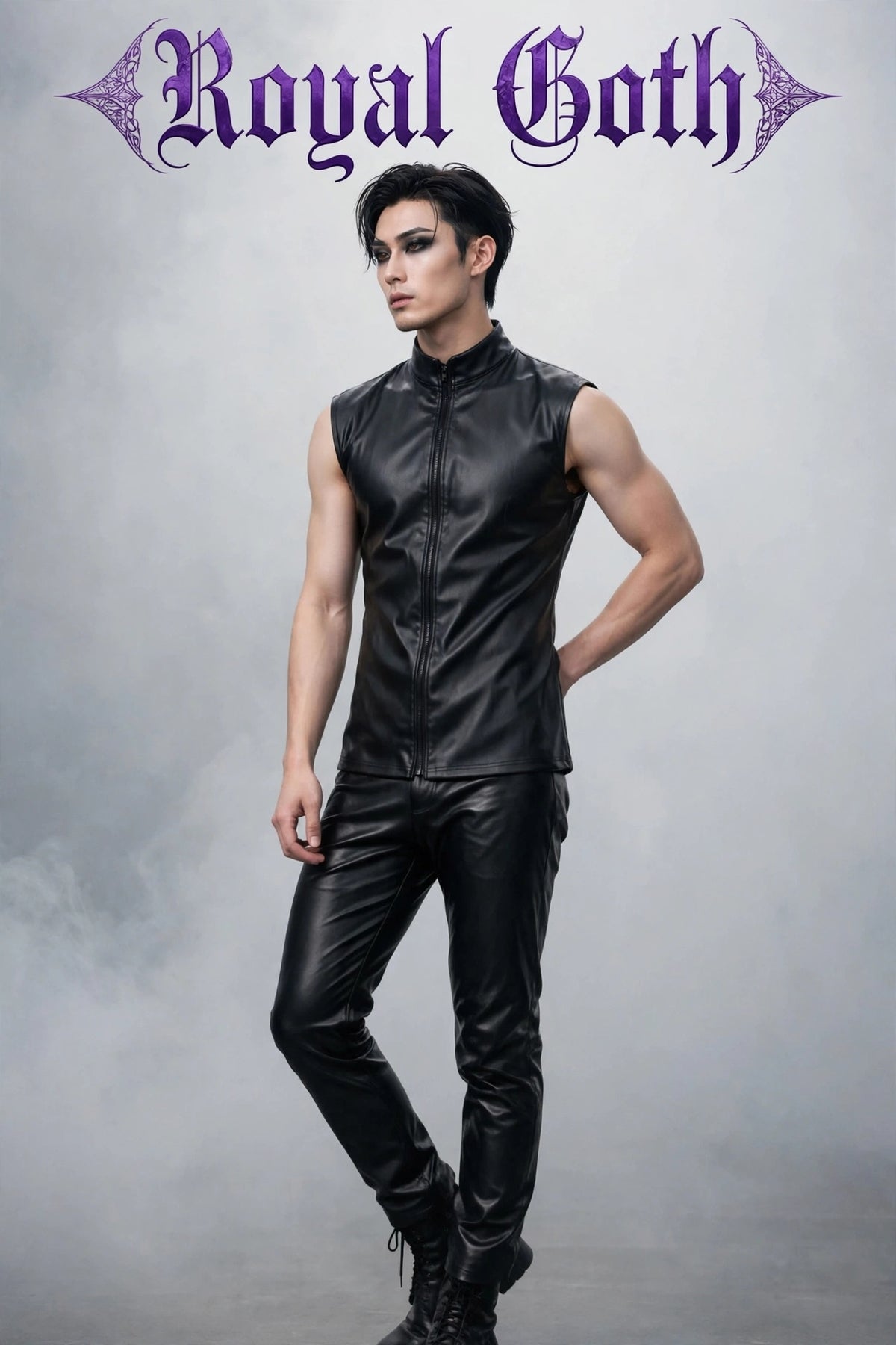 Matte Black Leather StretchVest