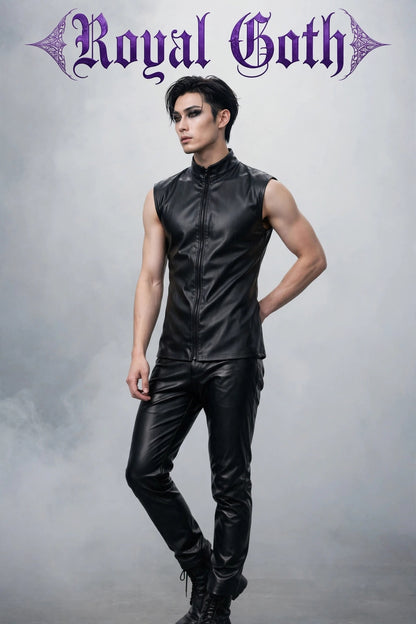 Matte Black Leather StretchVest