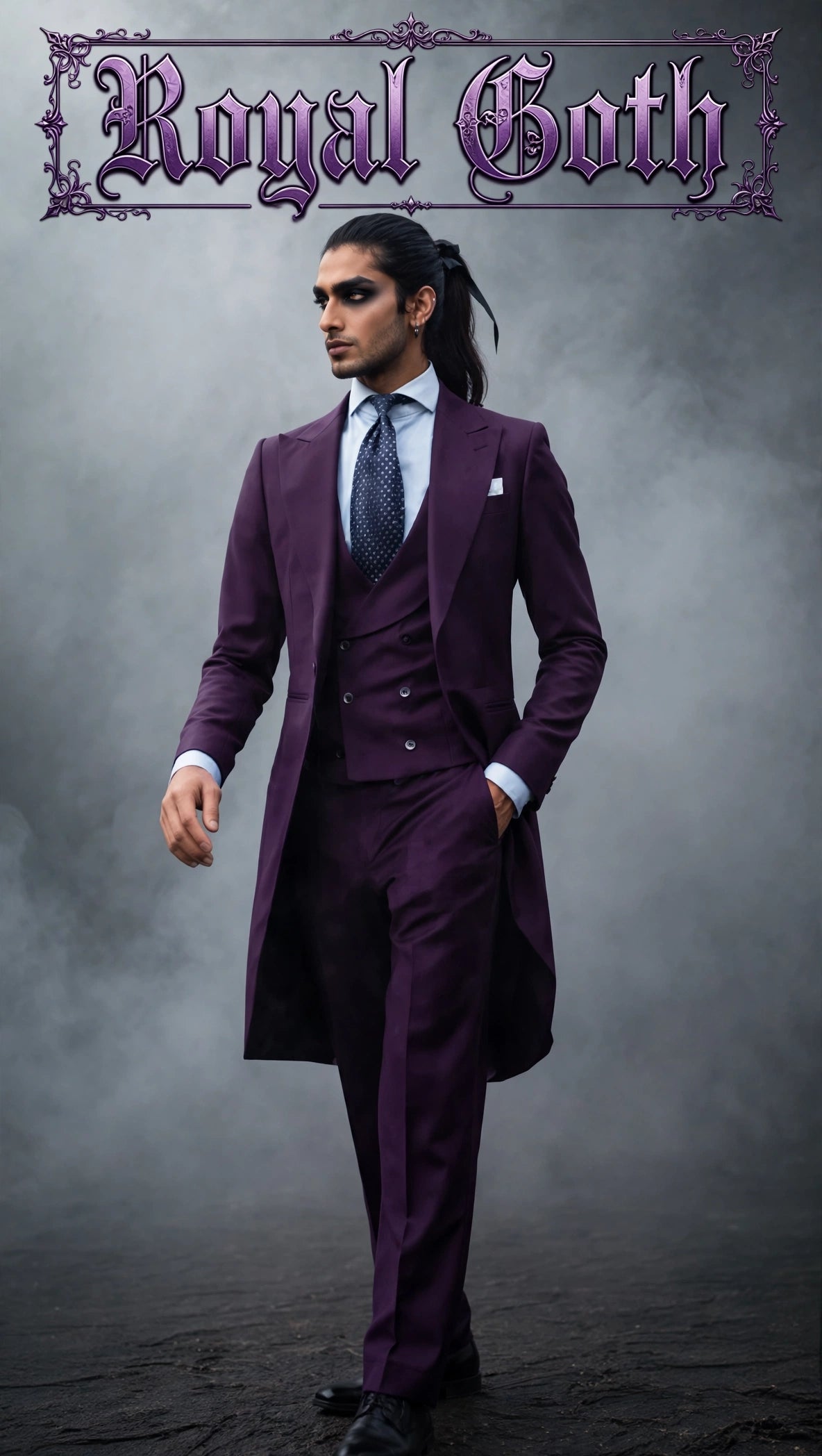 Business Casual Long Suit Vest Trousers Men's 3 Piece Set