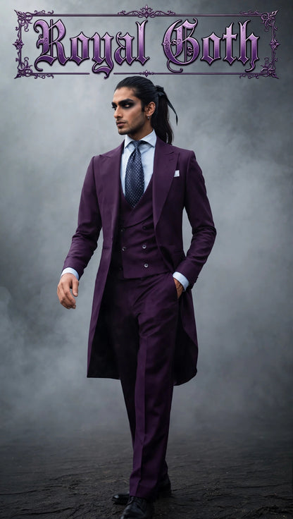 Business Casual Long Suit Vest Trousers Men's 3 Piece Set
