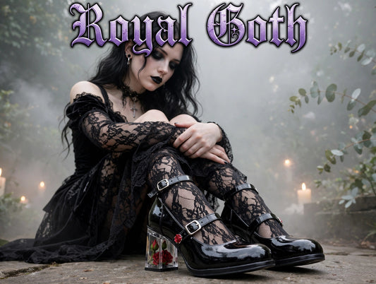 Gothic Mary Jane Rose Heeled Shoes