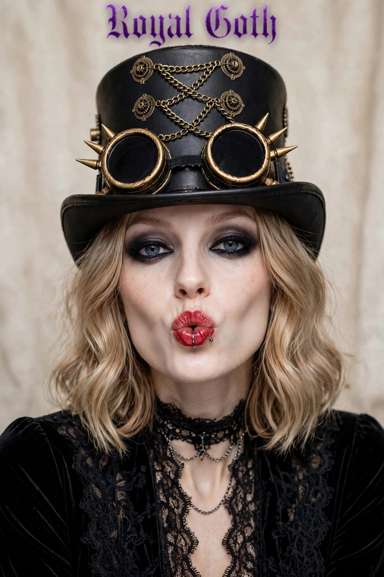 Victorian Steampunk Top Hat with Goggles Vintage