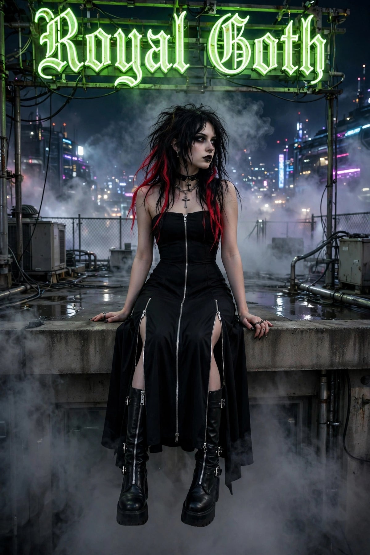 Goth Espionage Black Underground Tube Dress