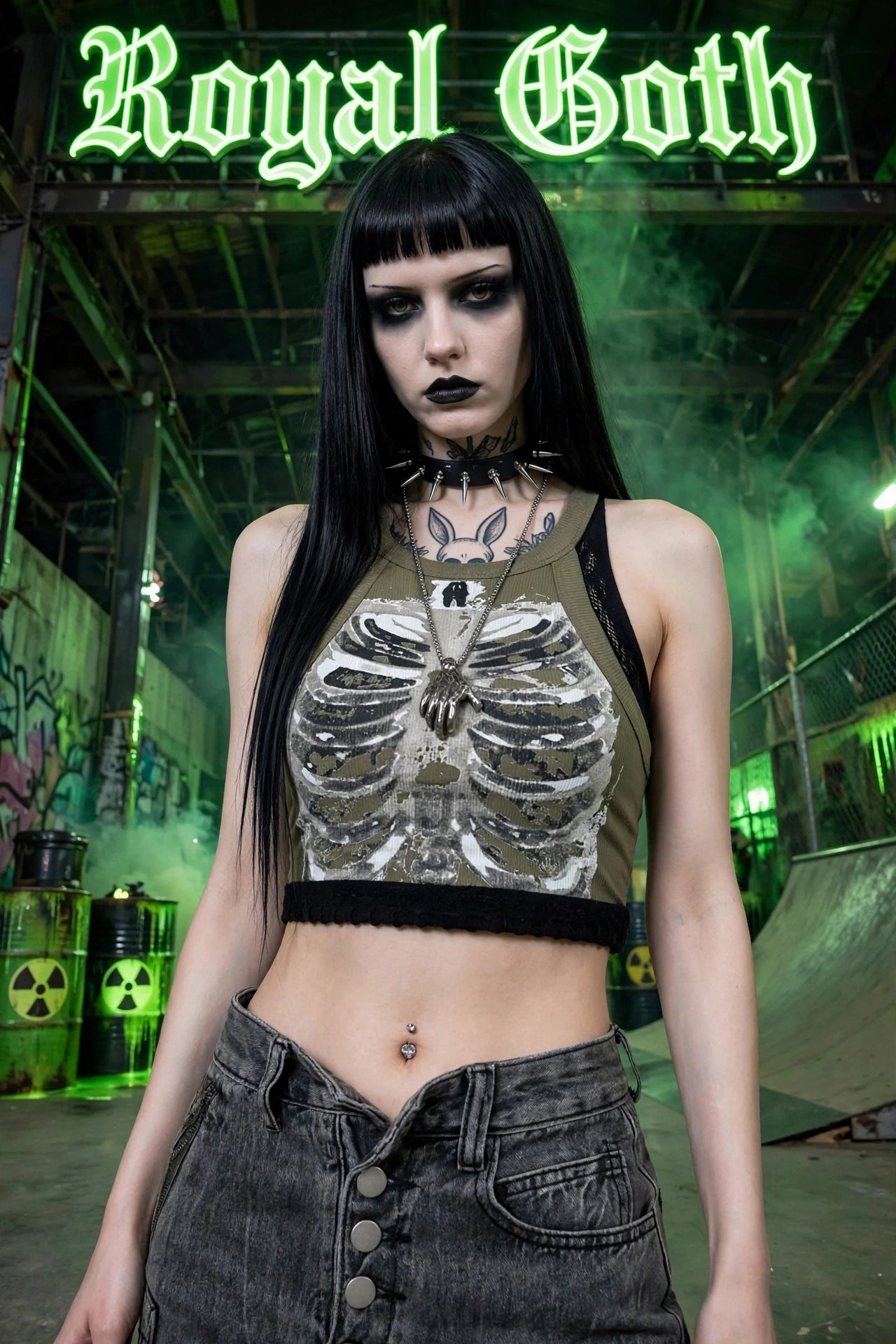 Cyber Retro X-ray Skeleton Crop
