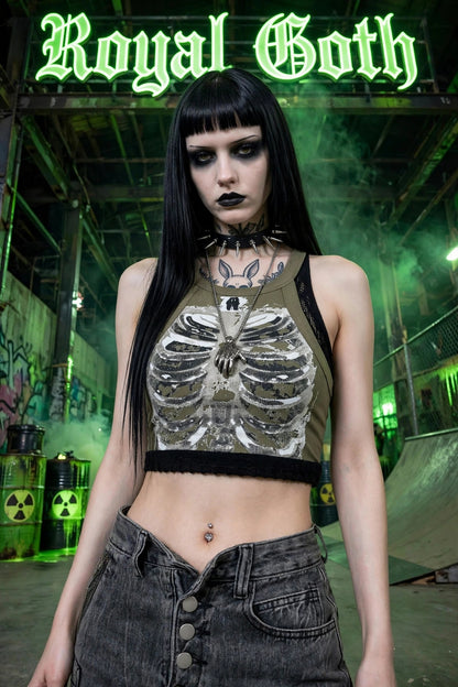 Cyber Retro X-ray Skeleton Crop