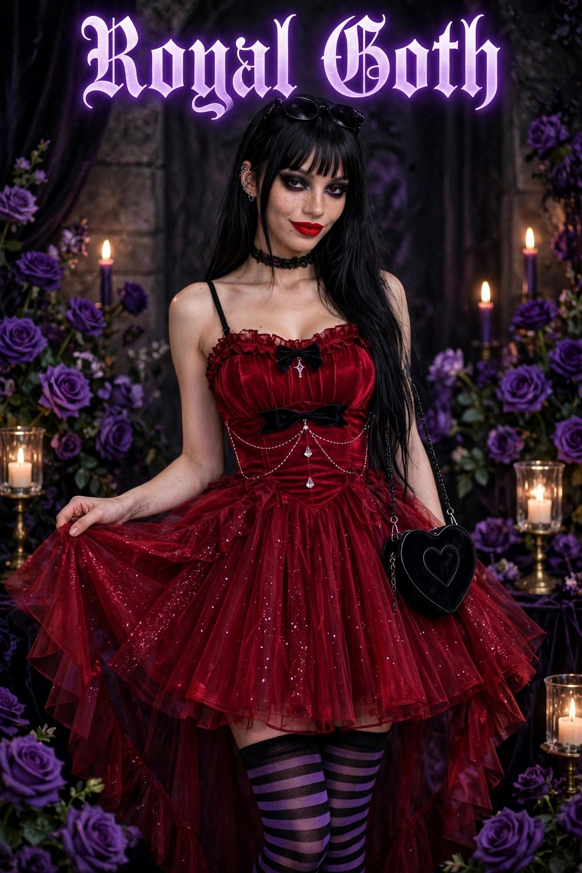 Sling Retro Tulle Ruffles Trim Dress