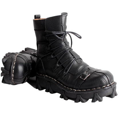 Men's Cowhide Genuine Leather Skull Desert Ankle Boots Handmade