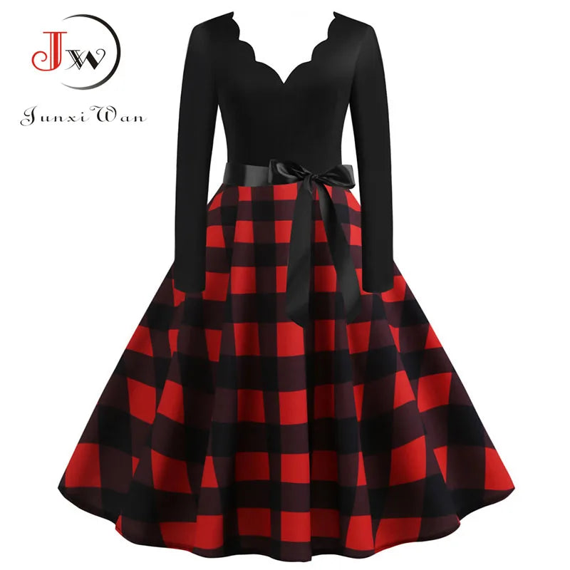 Vintage V Polka Dot Pin Up Dress