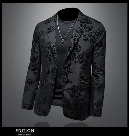 Jacquard Flocking Casual Suit Coat
