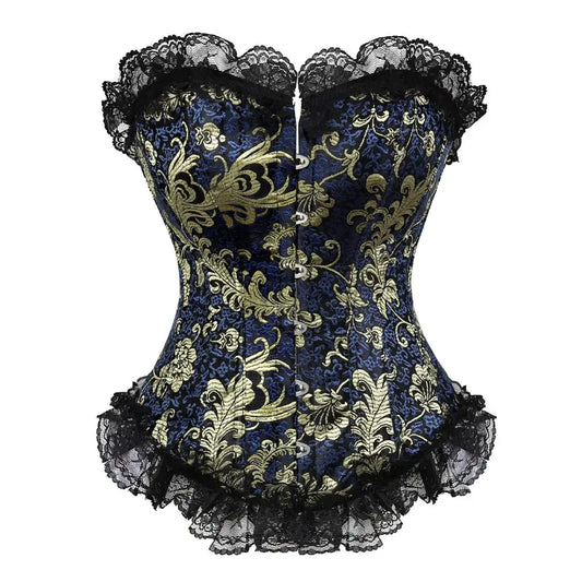 Sapubonva Corset Top Gothic Vintage Overbust Lace