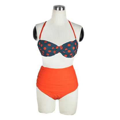 Retro Swimsuit Vintage Pin Up High Waist Bikini Bathing Suit