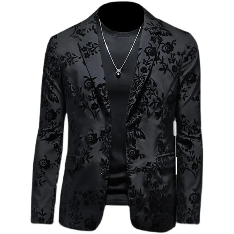 Jacquard Flocking Casual Suit Coat