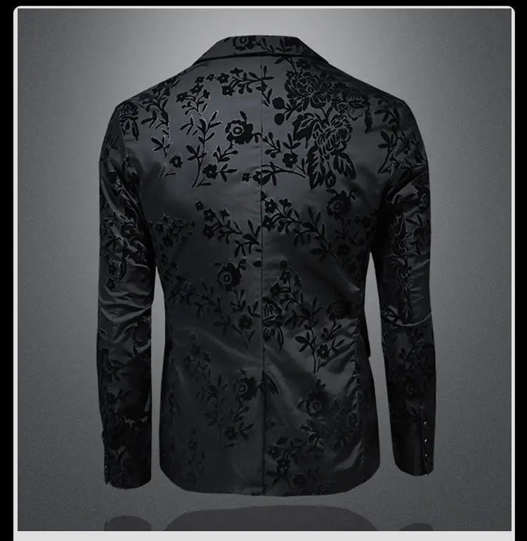 Jacquard Flocking Casual Suit Coat