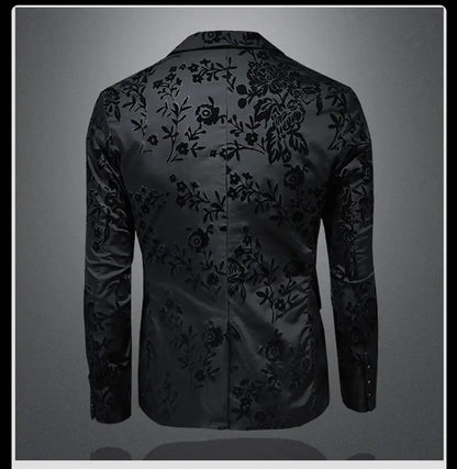 Jacquard Flocking Casual Suit Coat