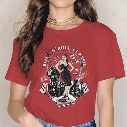 Rockabilly Vintage Rock Roll Pin Up Oversized Hipster T Shirt