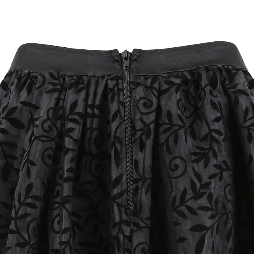 Steampunk Gothic Burlesque Floral Lace Skirt Asymmetrical Showgirls
