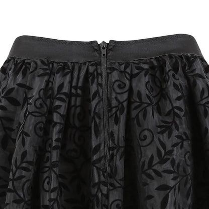 Steampunk Gothic Burlesque Floral Lace Skirt Asymmetrical Showgirls