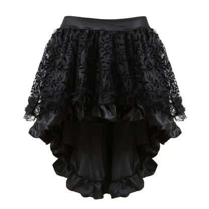 Steampunk Gothic Burlesque Floral Lace Skirt Asymmetrical Showgirls
