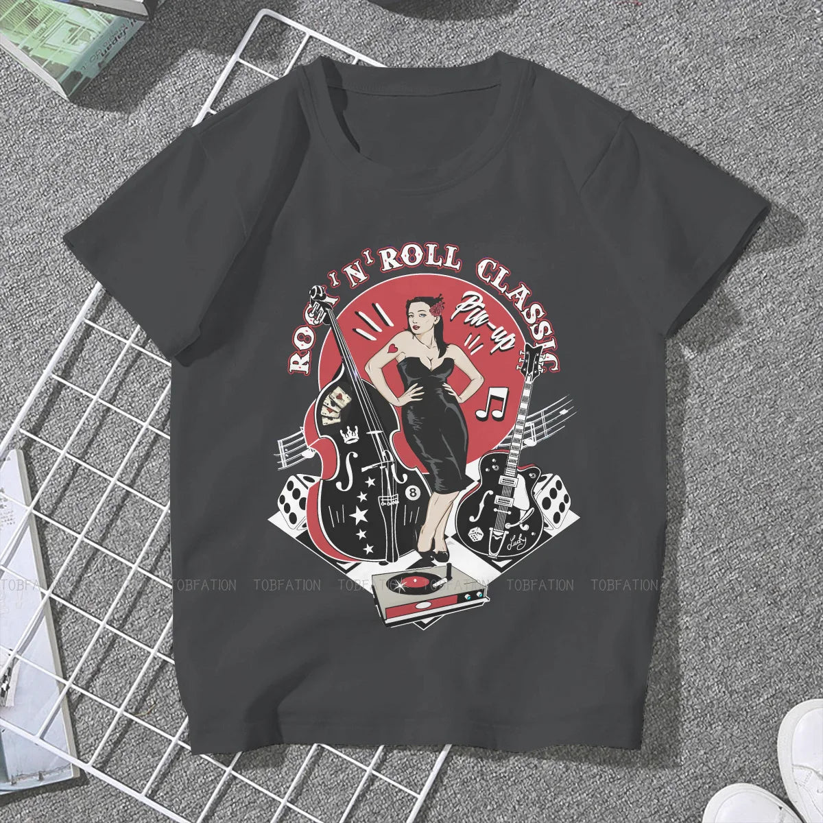 Rockabilly Vintage Rock Roll Pin Up Oversized Hipster T Shirt