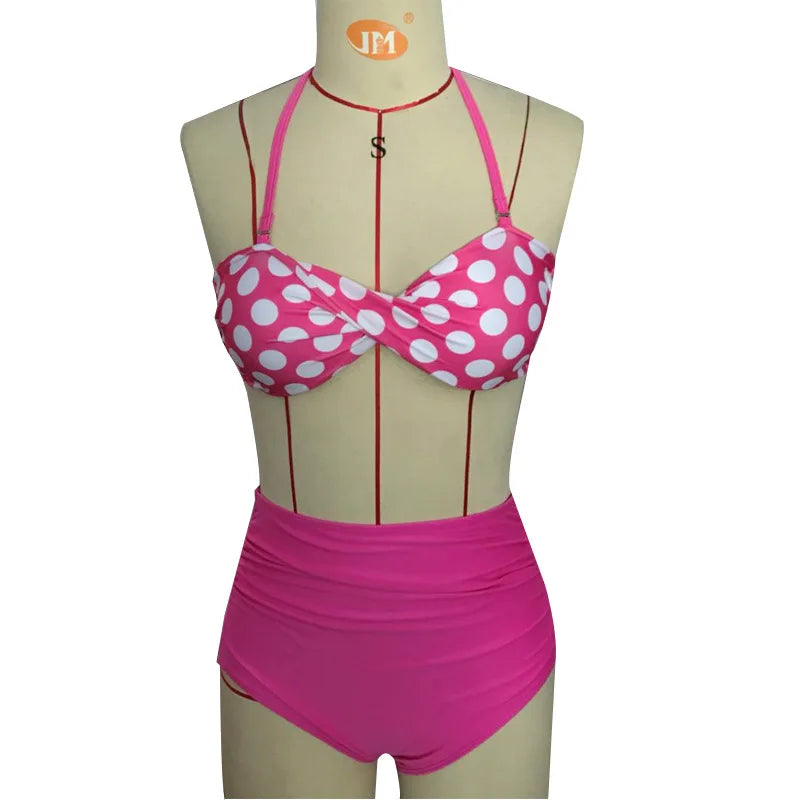 Retro Swimsuit Vintage Pin Up High Waist Bikini Bathing Suit