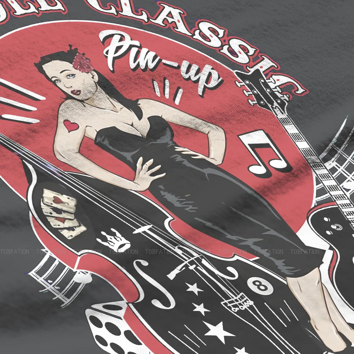 Rockabilly Vintage Rock Roll Pin Up Oversized Hipster T Shirt