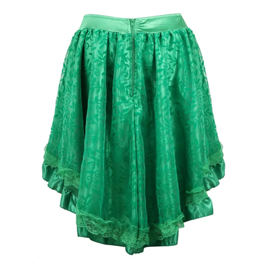 Steampunk Gothic Burlesque Floral Lace Skirt Asymmetrical Showgirls