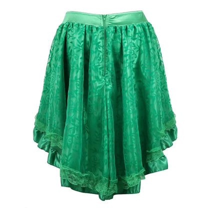 Steampunk Gothic Burlesque Floral Lace Skirt Asymmetrical Showgirls