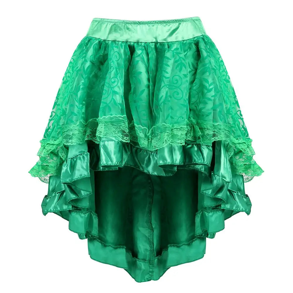 Steampunk Gothic Burlesque Floral Lace Skirt Asymmetrical Showgirls