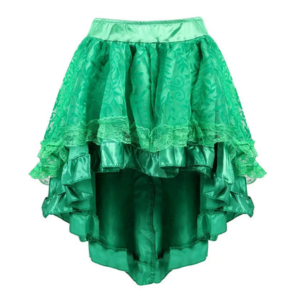 Steampunk Gothic Burlesque Floral Lace Skirt Asymmetrical Showgirls