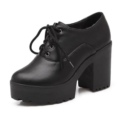Pumps Chunky Block High Heels Shoes