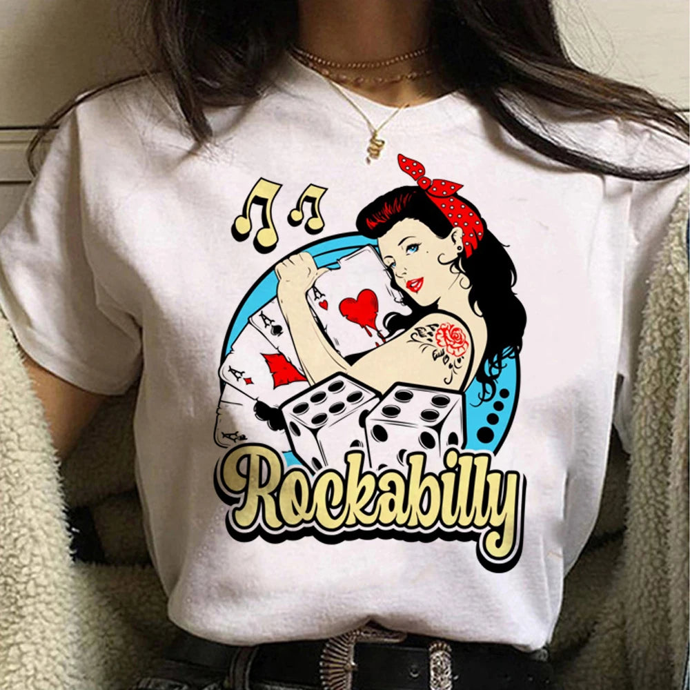 Rockabilly graphic manga tshirt