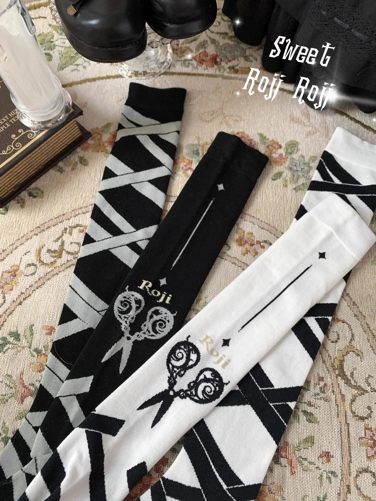 Scissors Lolita Over-the-knee Lace Bow Stockings