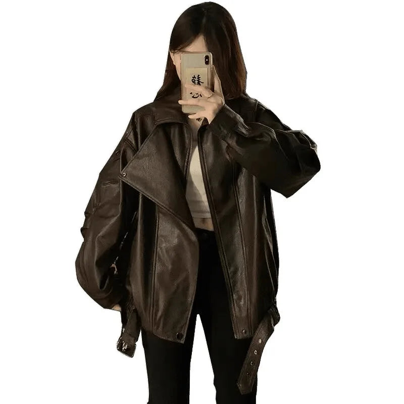 Solid Turn Down Collar Fall Jacket