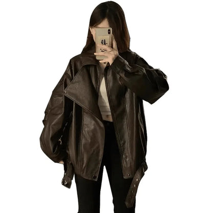 Solid Turn Down Collar Fall Jacket
