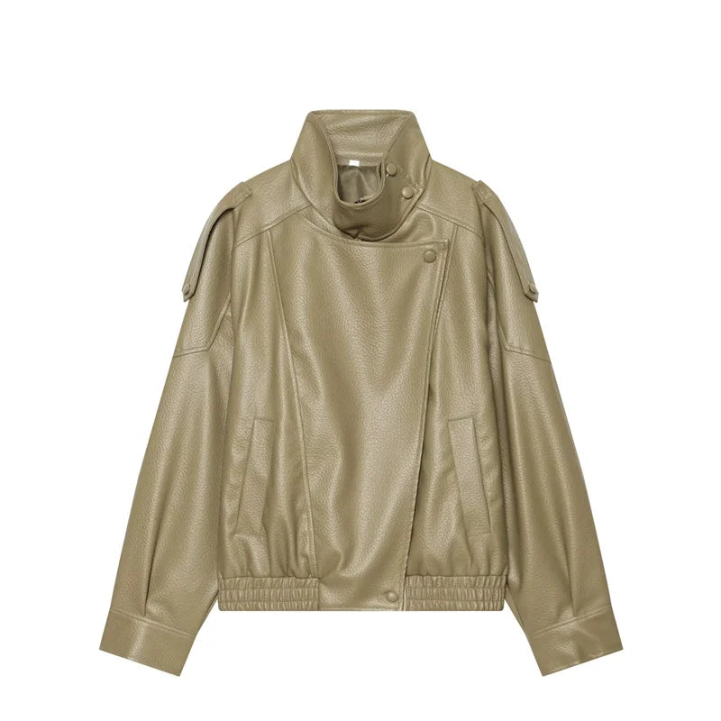 Fall Pebble Faux Leather Jacket