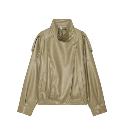 Fall Pebble Faux Leather Jacket