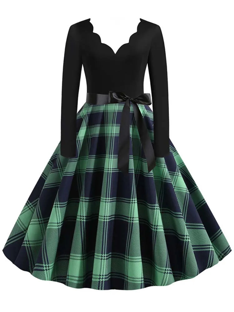 Vintage V Polka Dot Pin Up Dress
