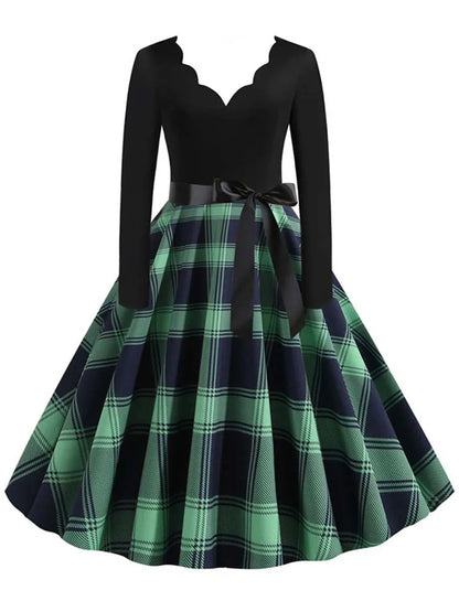 Vintage V Polka Dot Pin Up Dress