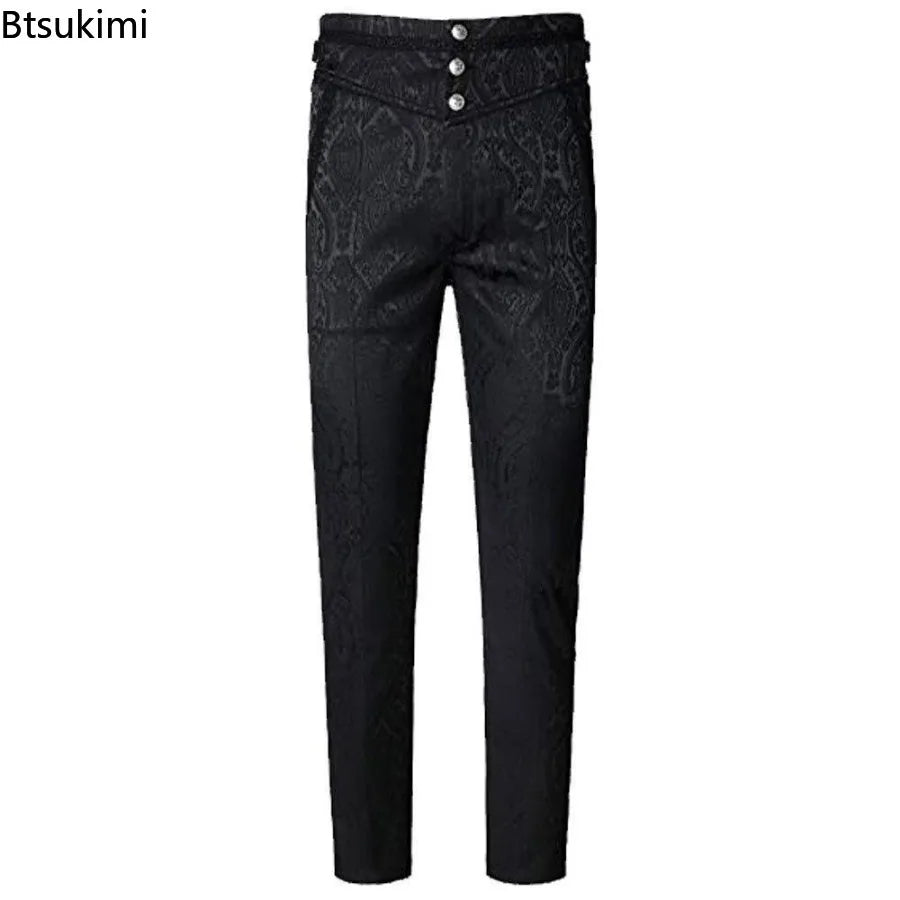 Gothic Pants Vintage Vampire  Steampunk Jacquard Leisure Slim