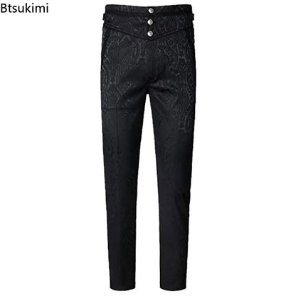 Gothic Pants Vintage Vampire  Steampunk Jacquard Leisure Slim