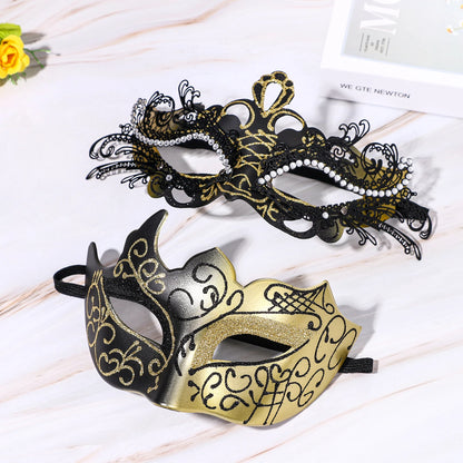 Couples Masquerade Venetian Ball Mask Set