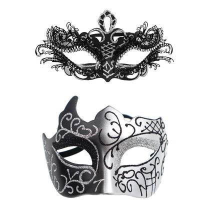 Couples Masquerade Venetian Ball Mask Set