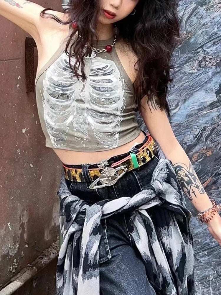 Cyber Retro X-ray Skeleton Crop