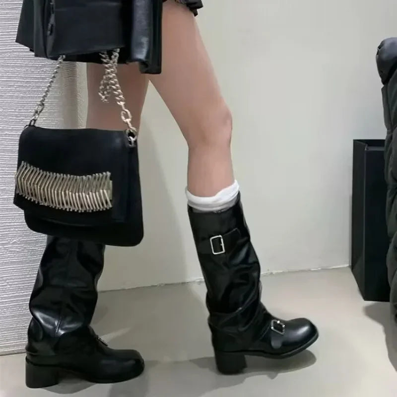 Knee High Fall Leather Boots